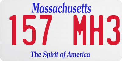 MA license plate 157MH3