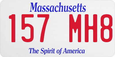 MA license plate 157MH8