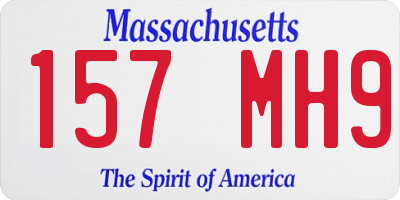 MA license plate 157MH9