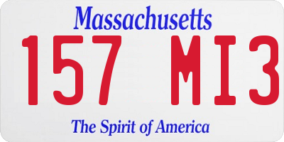 MA license plate 157MI3