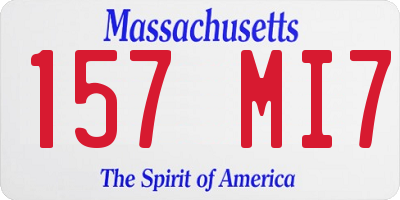 MA license plate 157MI7