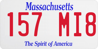 MA license plate 157MI8