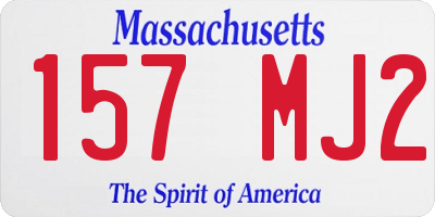 MA license plate 157MJ2