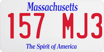 MA license plate 157MJ3