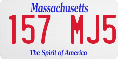 MA license plate 157MJ5