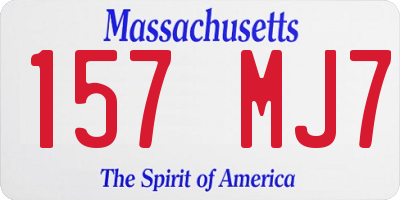MA license plate 157MJ7