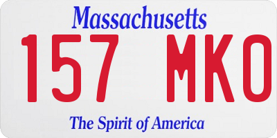 MA license plate 157MK0