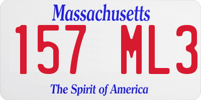 MA license plate 157ML3