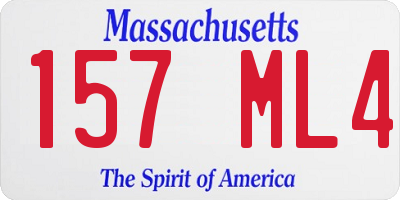 MA license plate 157ML4
