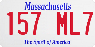 MA license plate 157ML7