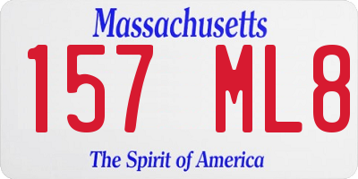 MA license plate 157ML8