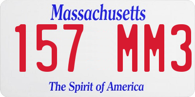 MA license plate 157MM3