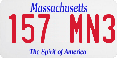 MA license plate 157MN3