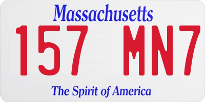 MA license plate 157MN7