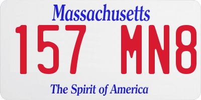 MA license plate 157MN8