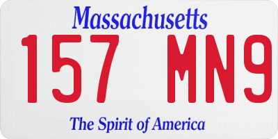 MA license plate 157MN9