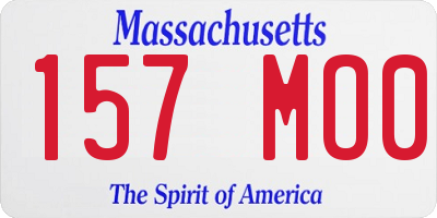 MA license plate 157MO0