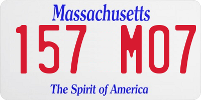 MA license plate 157MO7
