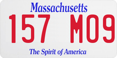 MA license plate 157MO9