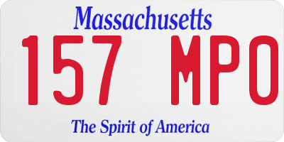 MA license plate 157MP0