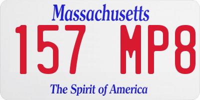 MA license plate 157MP8