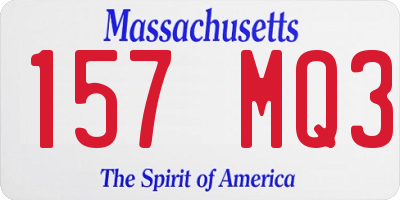 MA license plate 157MQ3