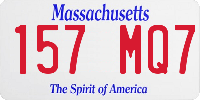 MA license plate 157MQ7
