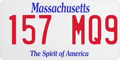MA license plate 157MQ9