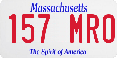 MA license plate 157MR0