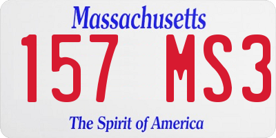 MA license plate 157MS3