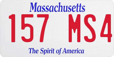 MA license plate 157MS4