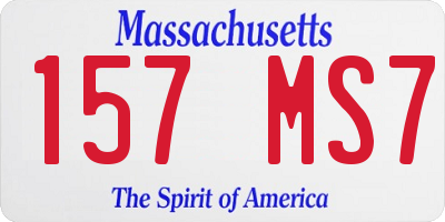 MA license plate 157MS7