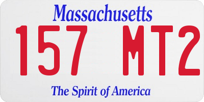 MA license plate 157MT2