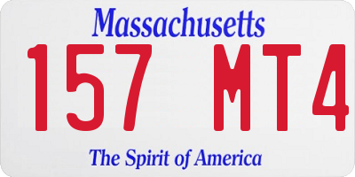 MA license plate 157MT4