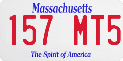 MA license plate 157MT5