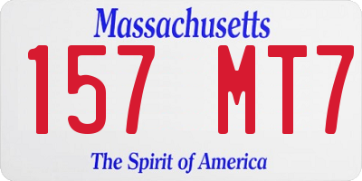 MA license plate 157MT7