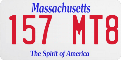 MA license plate 157MT8