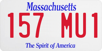 MA license plate 157MU1