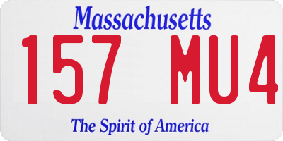MA license plate 157MU4