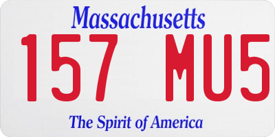 MA license plate 157MU5