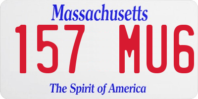 MA license plate 157MU6