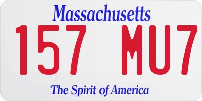 MA license plate 157MU7