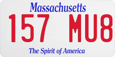 MA license plate 157MU8