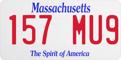 MA license plate 157MU9