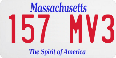 MA license plate 157MV3