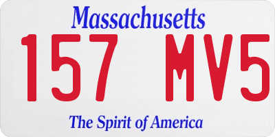 MA license plate 157MV5