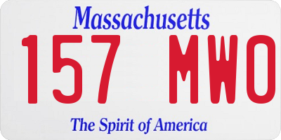 MA license plate 157MW0