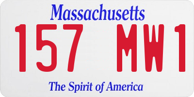 MA license plate 157MW1