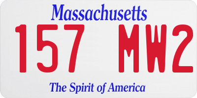 MA license plate 157MW2