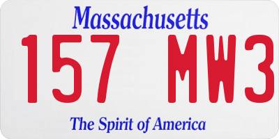 MA license plate 157MW3